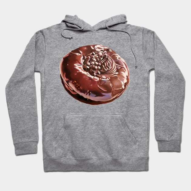 Chocolate Swirl Donut Painting (no background) Hoodie by EmilyBickell